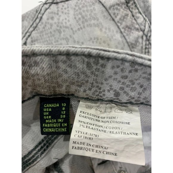 Cartise Gray washed leopard floral Straight star button Women's Sz 10 Jeans 29" - Picture 7 of 13